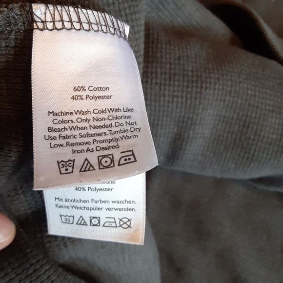 EDDIE BAUER THERMAL WAFFLE KNIT HENLEY in FADED BLACK (GRAPHITE) MENS SIZE 2XL. - Picture 4 of 10